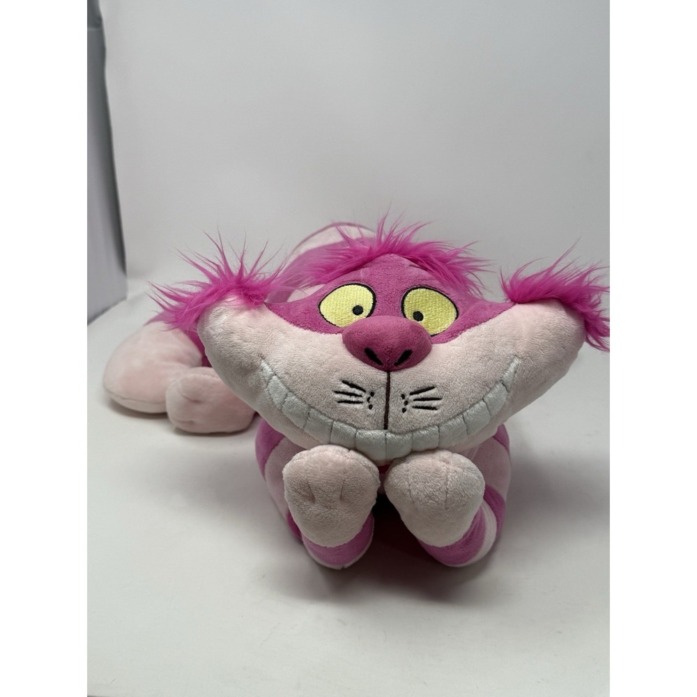 CHESHIRE CAT Alice in Wonderland Plush Stuffed‎ Animal Pink Disney 25" Long EUC